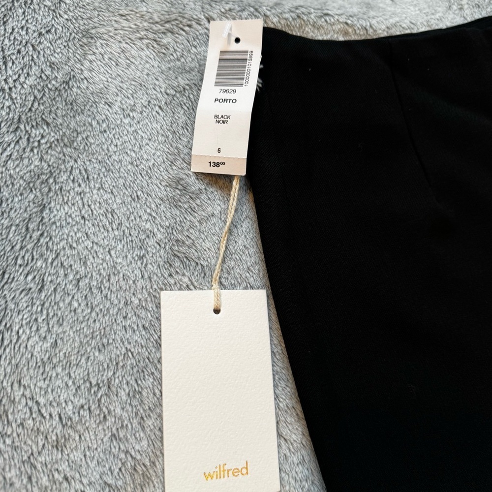 NWT Wilfred Porto Pant - Black High-Waisted Straight Leg Trouser - Size 6 - Picture 4 of 13